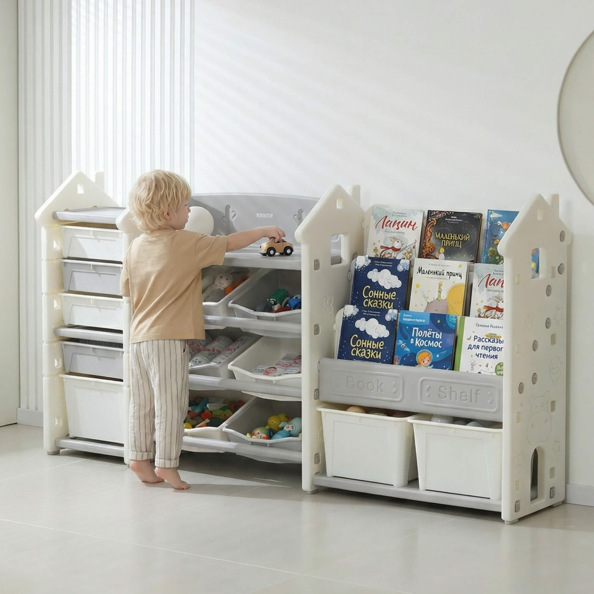 Стеллаж для игрушек и книг UNIX Kids Замок/Сastle - фото 18