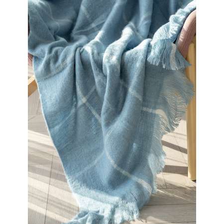 Плед DeNASTIA Scandi Collection 130x180 см 100% акрил синий T040211