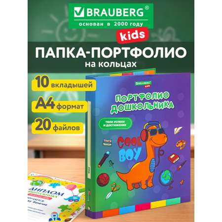 Папка для портфолио Brauberg дошкольника А4 на кольцах