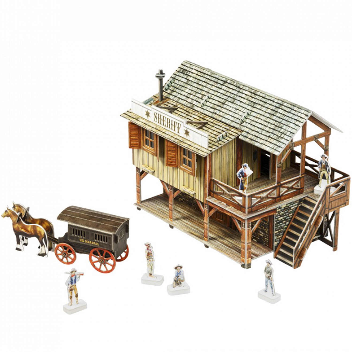 Игрушка из картона Умная бумага Дикий запад Дом шерифа 478 478 - фото 1