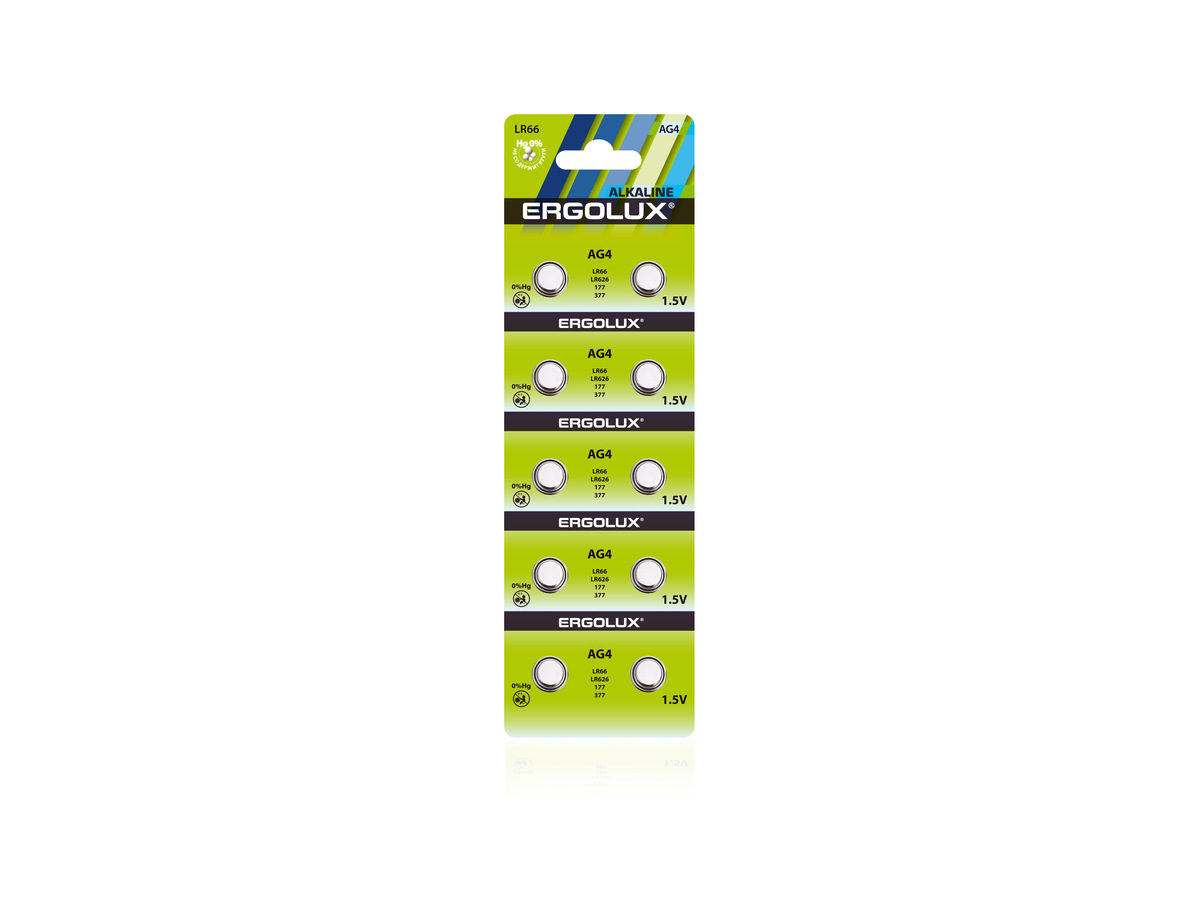 Батарейки 10шт Ergolux AG4-BP10 - фото 1