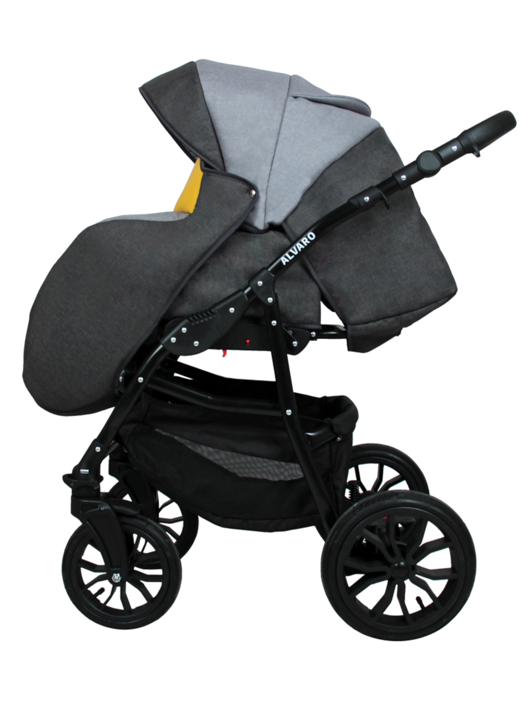 Коляска 3в1 alis ALVARO F 02 серый-желтый - фото 8