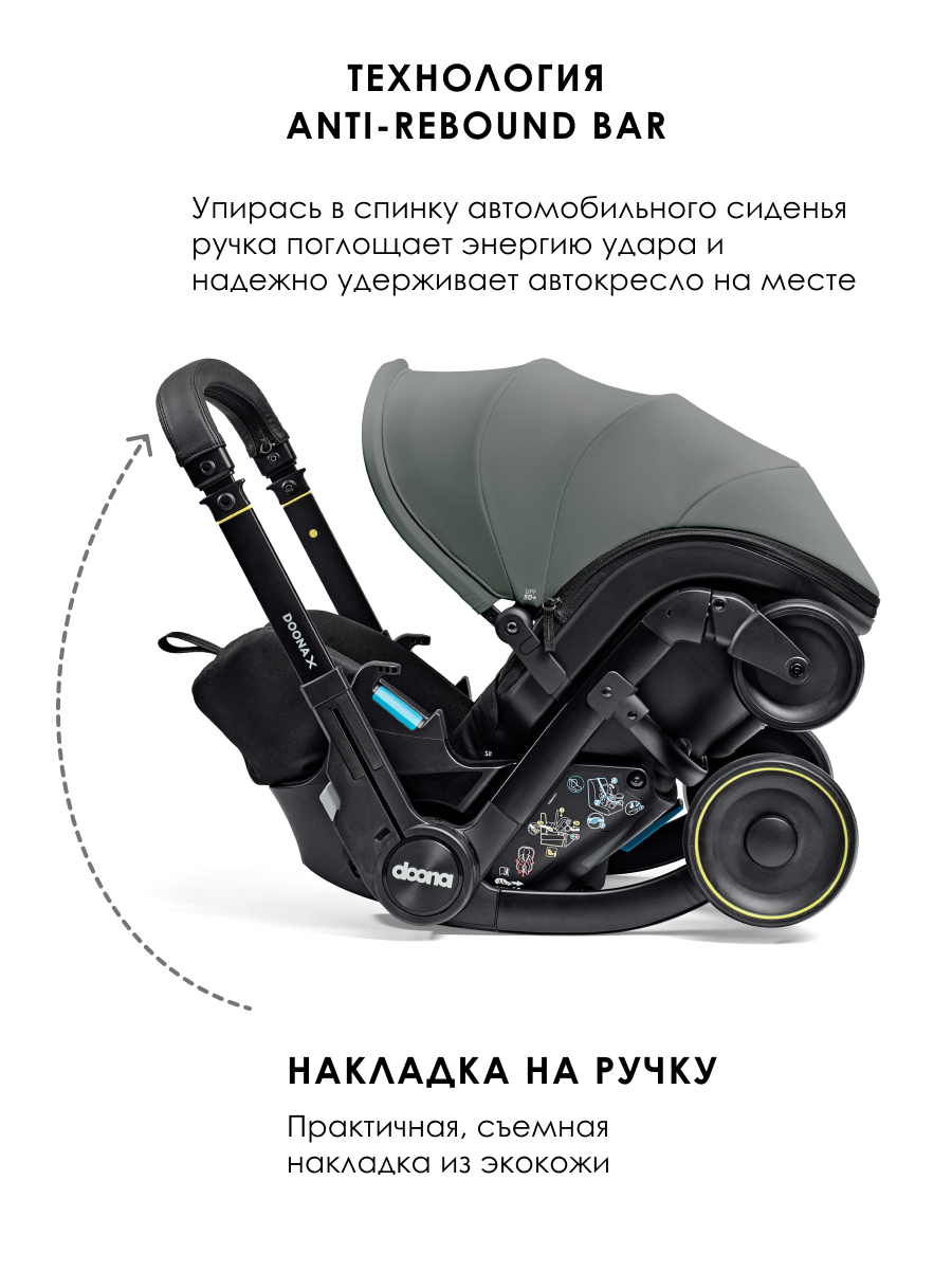 Автокресло Doona Doona X, цвет: Slate Green Isofix 0 (0 -13 кг) серый - фото 6