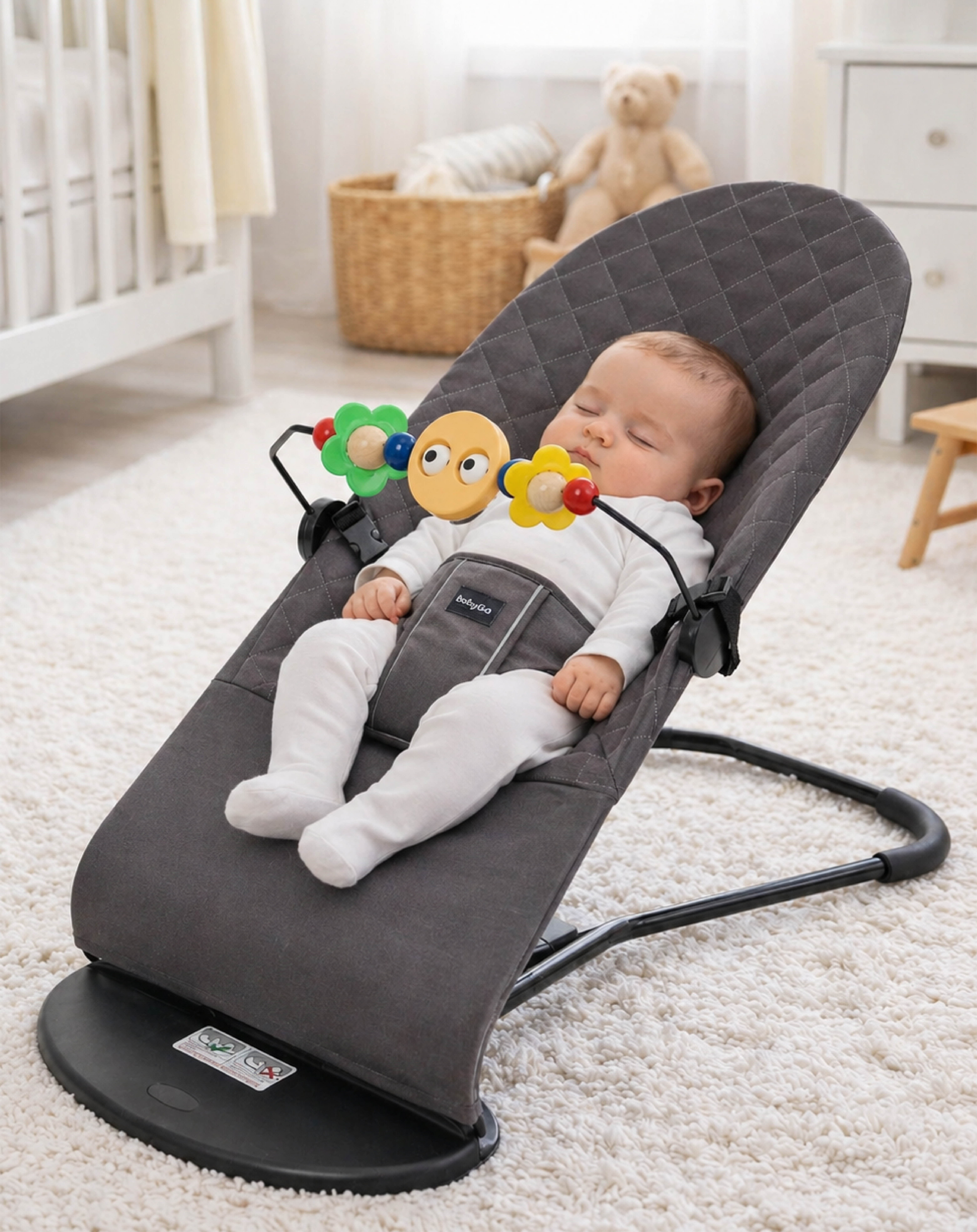 Шезлонг BabyGo Balance New серый - фото 2
