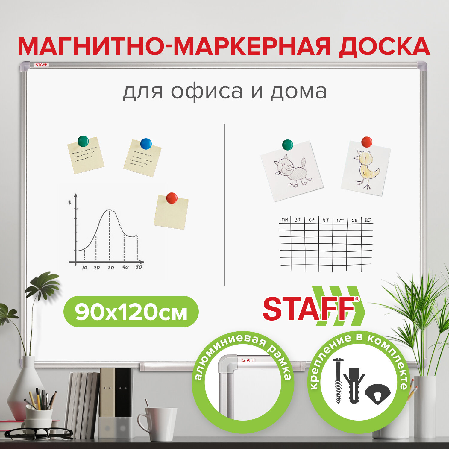 Магнитно-маркерная доска Staff - фото 1