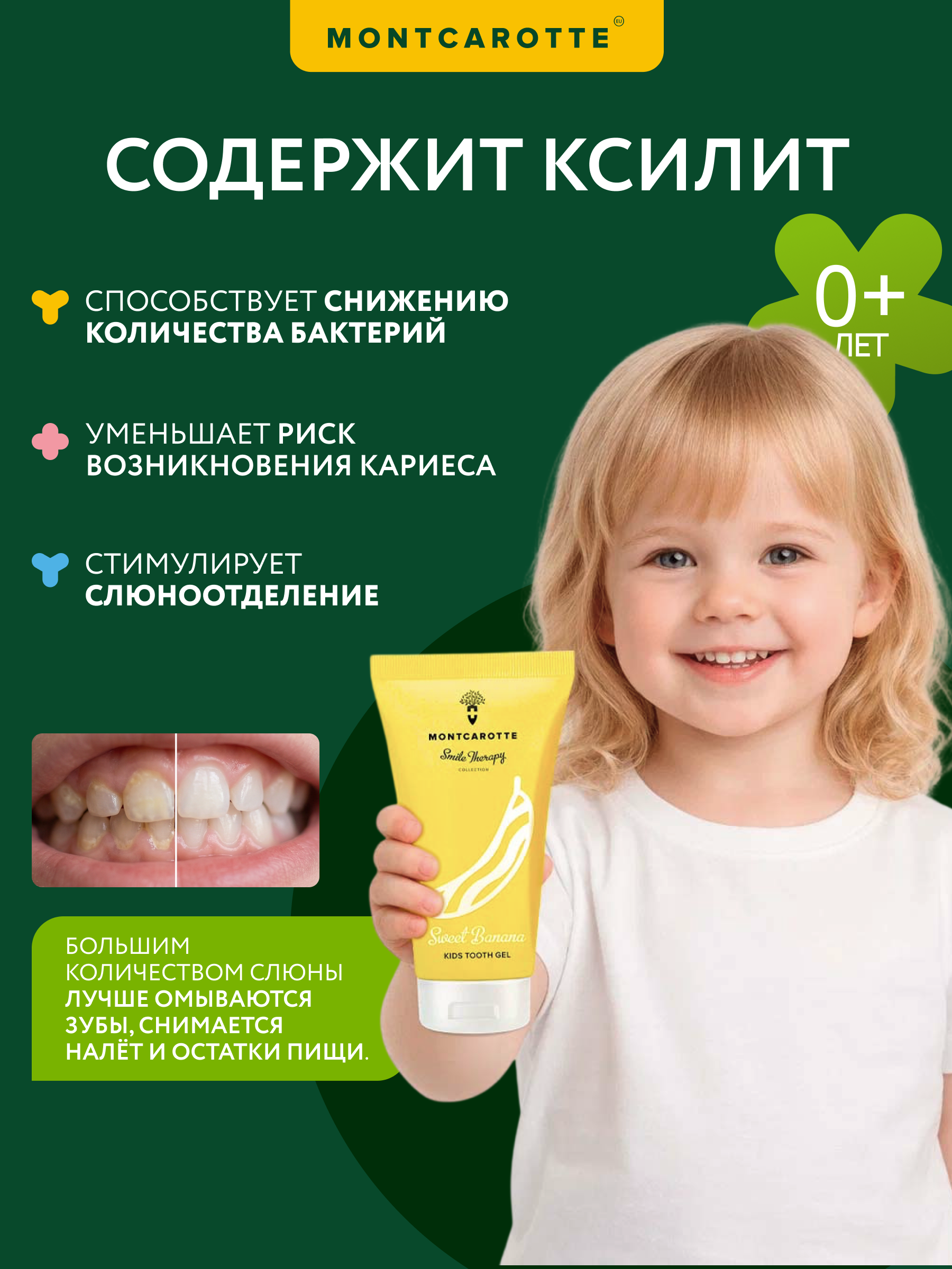 Зубная паста Montcarotte с фтором Сладкий банан - фото 8