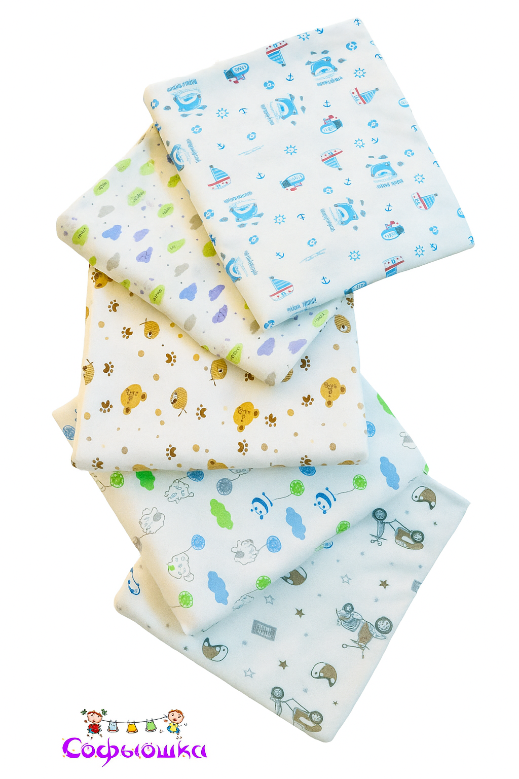 Пелёнка Софьюшка трикотаж 80х100 см 5 шт. - фото 2