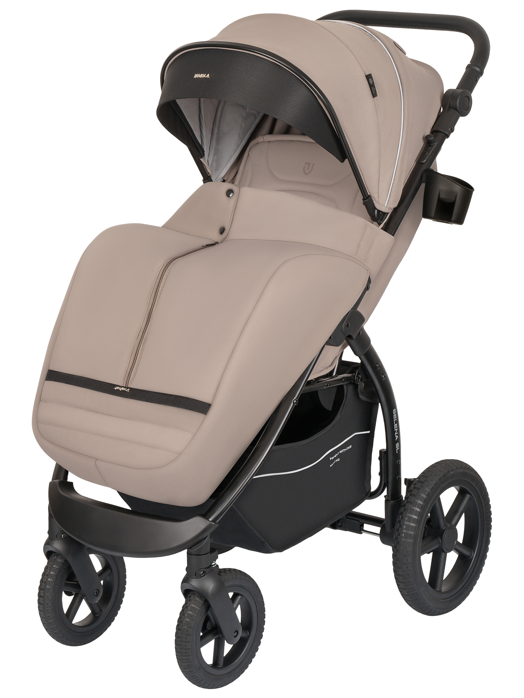 Коляска прогулочная JOVOLA Selena SL, всесезонная бежевый - фото 15