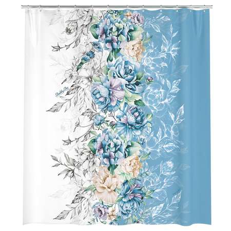 Штора для ванной VALIANT полиэстер 180*180 см Shabby Chic blue