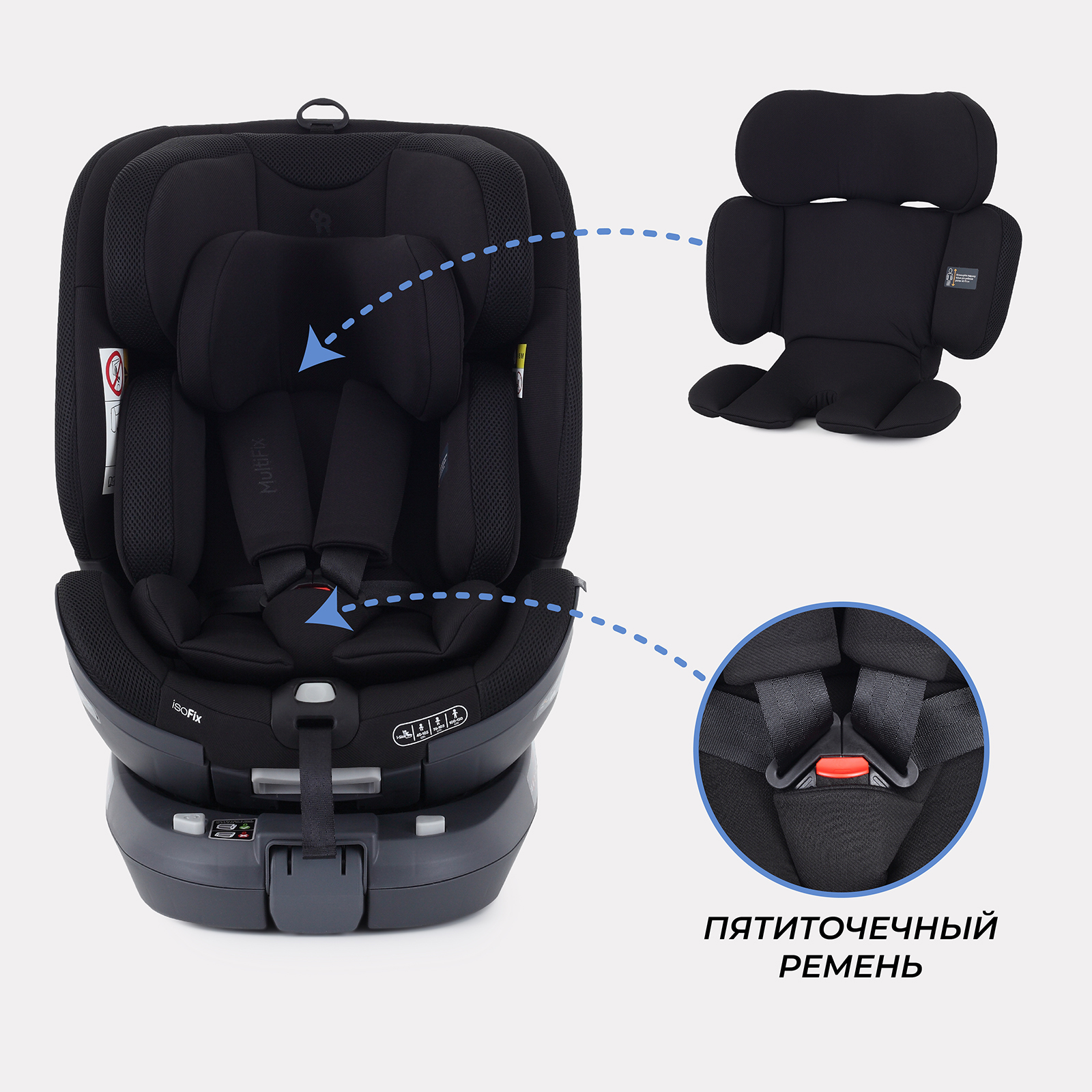 Автокресло Rant MultiFix Black Isofix 0+/1/2/3 (0-36 кг) - фото 4