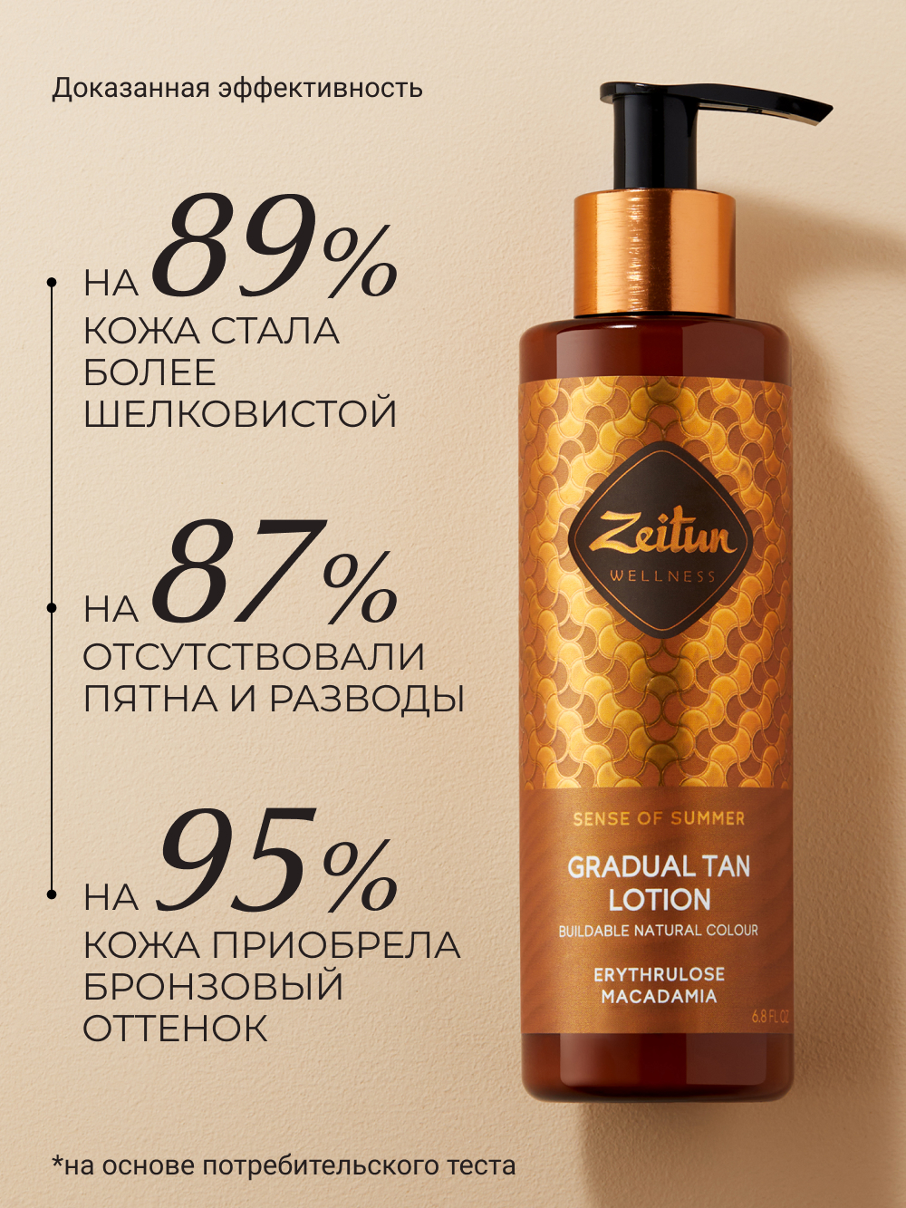 Автозагар для тела Zeitun Ритуал Солнца с Эритрулозой и маслами Ши 200 мл - фото 7