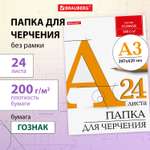 Художественная бумага, бумага для черчения Brauberg для графики 24 лист.