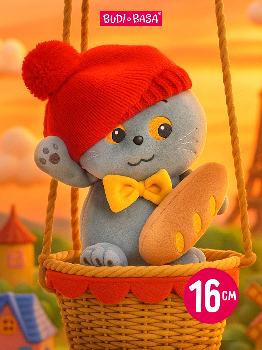 Мягкая игрушка BUDI BASA Кот Басик Бонжур 16см - фото 1