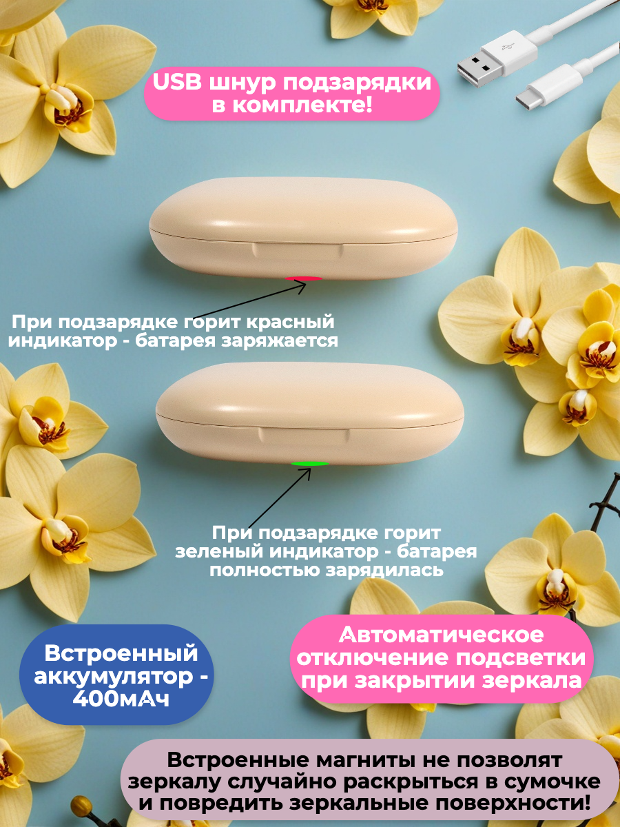 Зеркало HASTEN карманное - фото 5