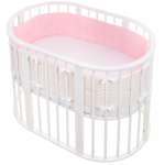 Бортики в кроватку Lemony kids Miracle 2 части по 180 см Розовый/молочный