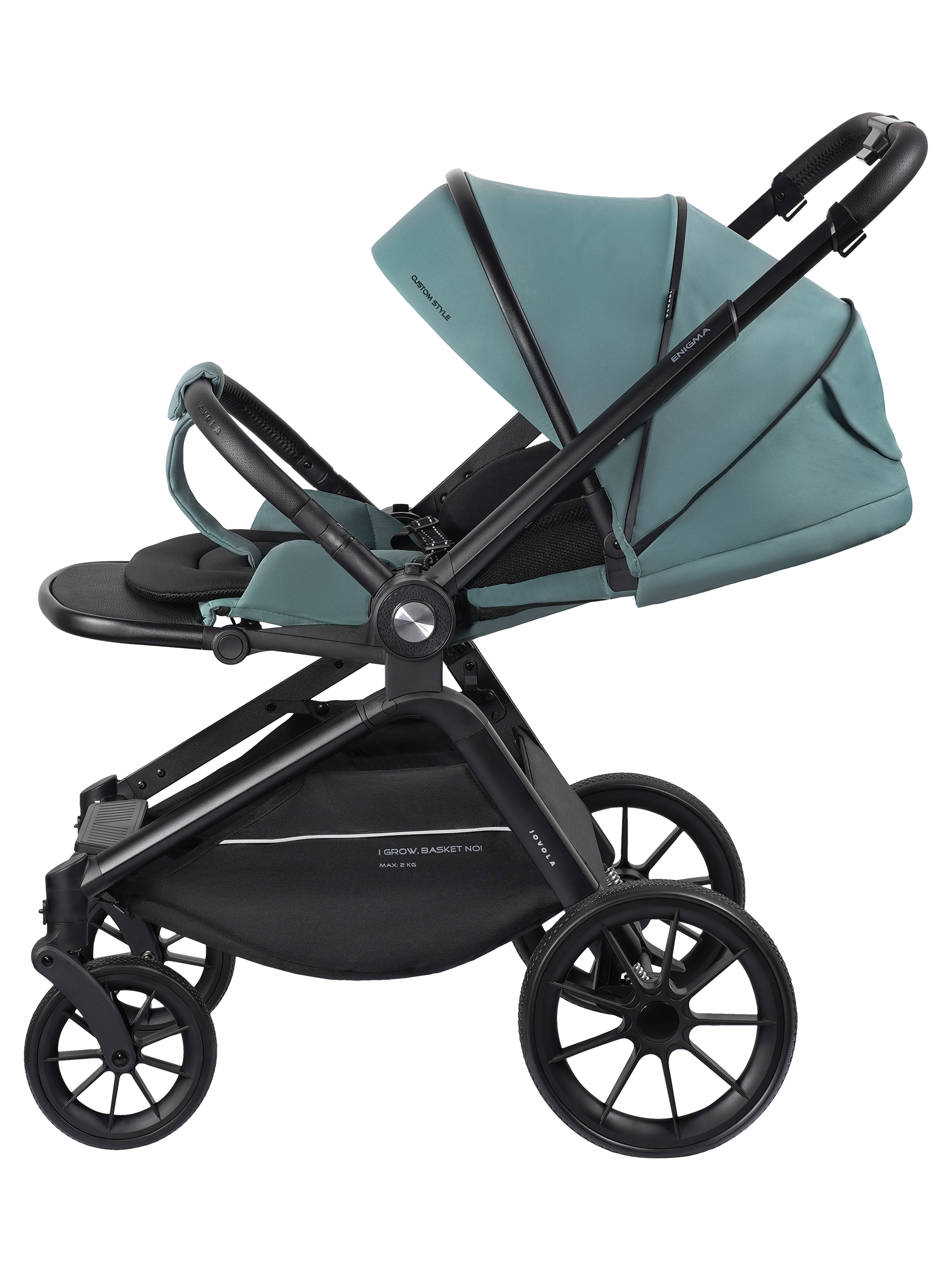 Коляска прогулочная JOVOLA Enigma всесезонная зеленый - фото 15