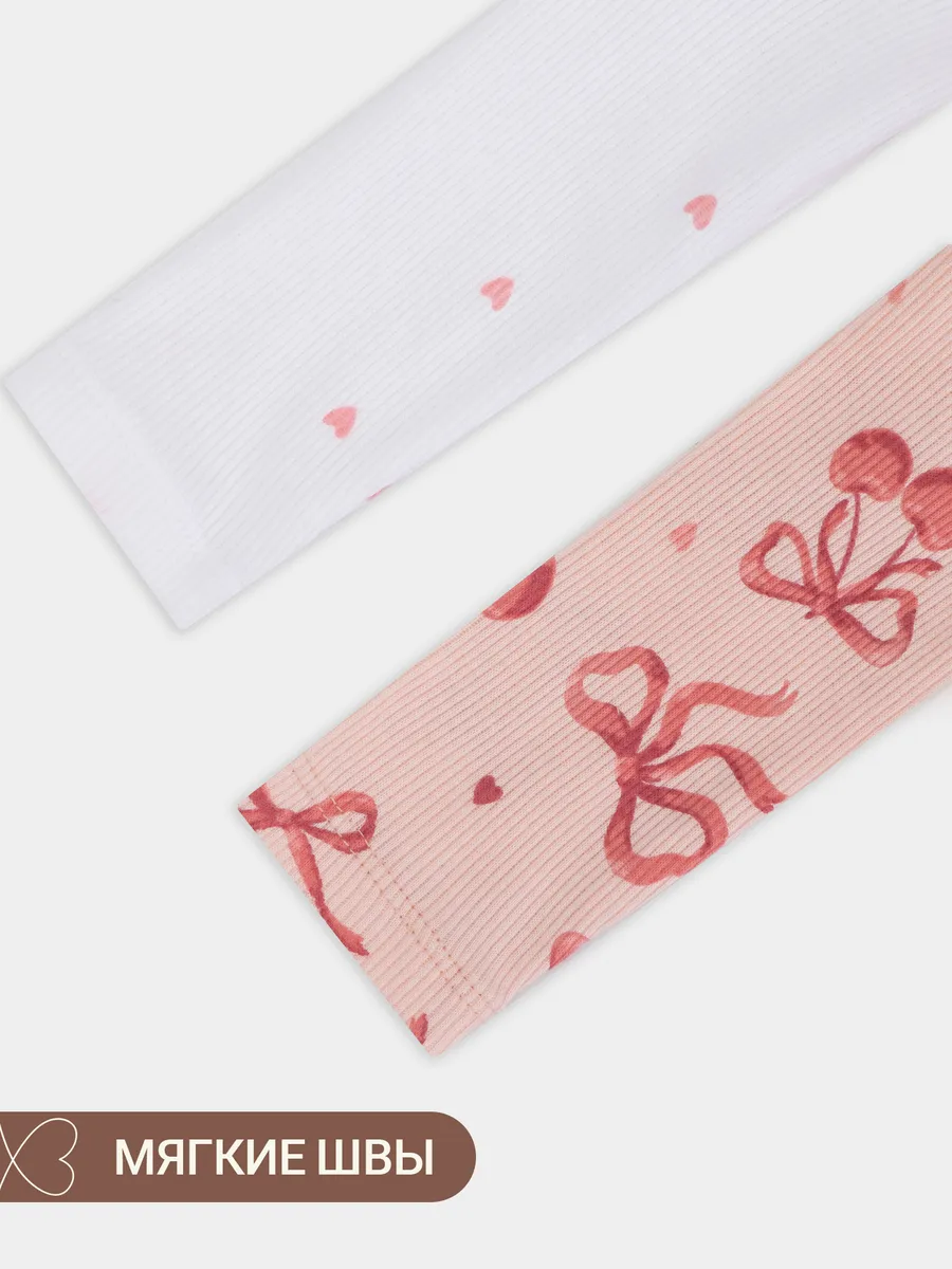 Комбинезон 2 шт Mark Formelle (Марк Формэль) 14007-2/сердечки на белоснежном +бантики на персике - фото 8