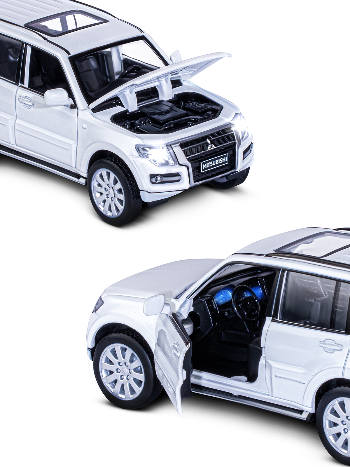 Внедорожник АВТОпанорама Mitsubishi Pajero 4WD Turbo 1:33 JB1251432 - фото 13