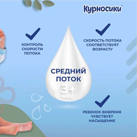 Соска Курносики силикон (средний поток) 2 шт.