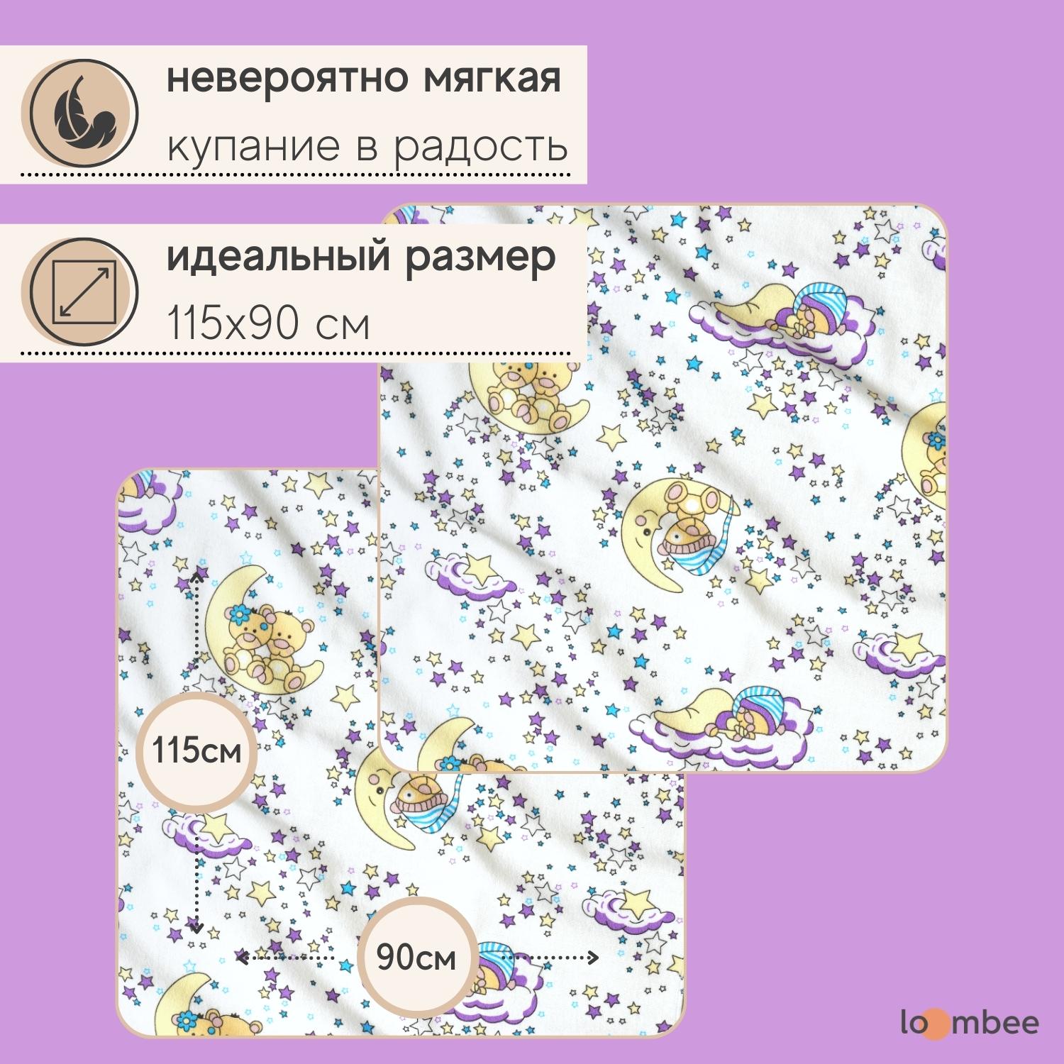 Пелёнка loombee Мишки и звезды фланель 2 шт. - фото 3