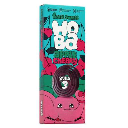 Конфеты фруктово-ягодные Hoba яблоко-вишня 30г