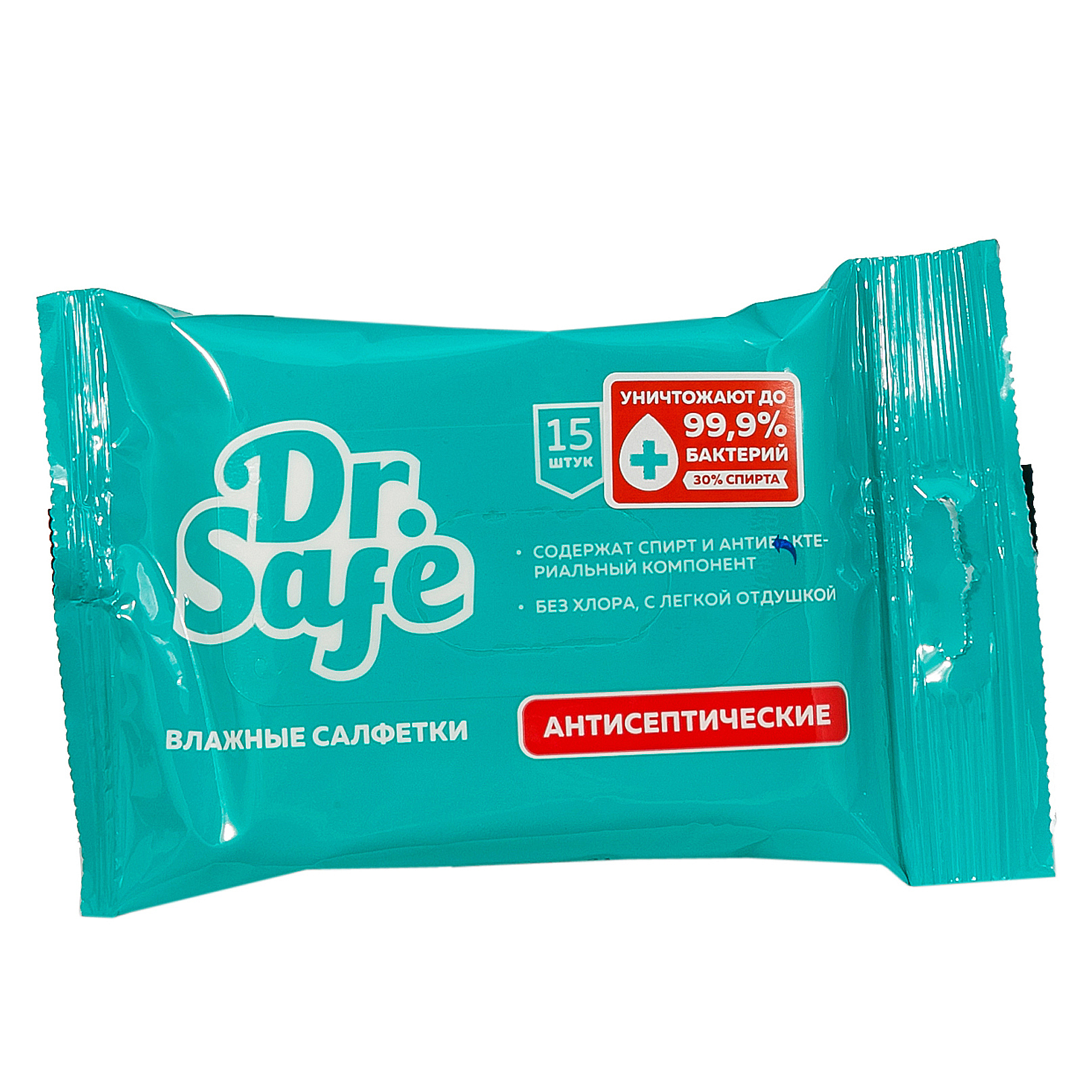 Влажные салфетки DR.SAFE антибактериальные 15 шт. - фото 1
