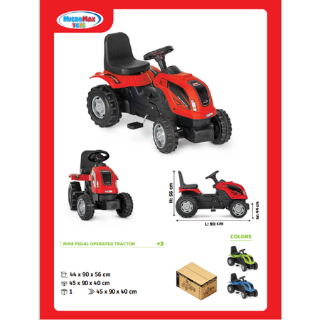 Трактор MIKROMAX TOYS педальный красный