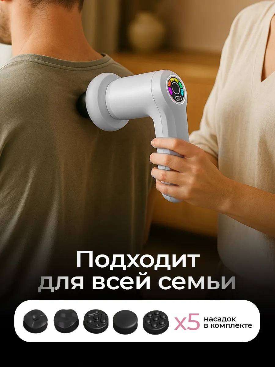 Массажер электрический антицеллюлитный CASTLELADY для похудения массажер для тела и ног 5 насадок лимфодренажный аппарат - фото 5