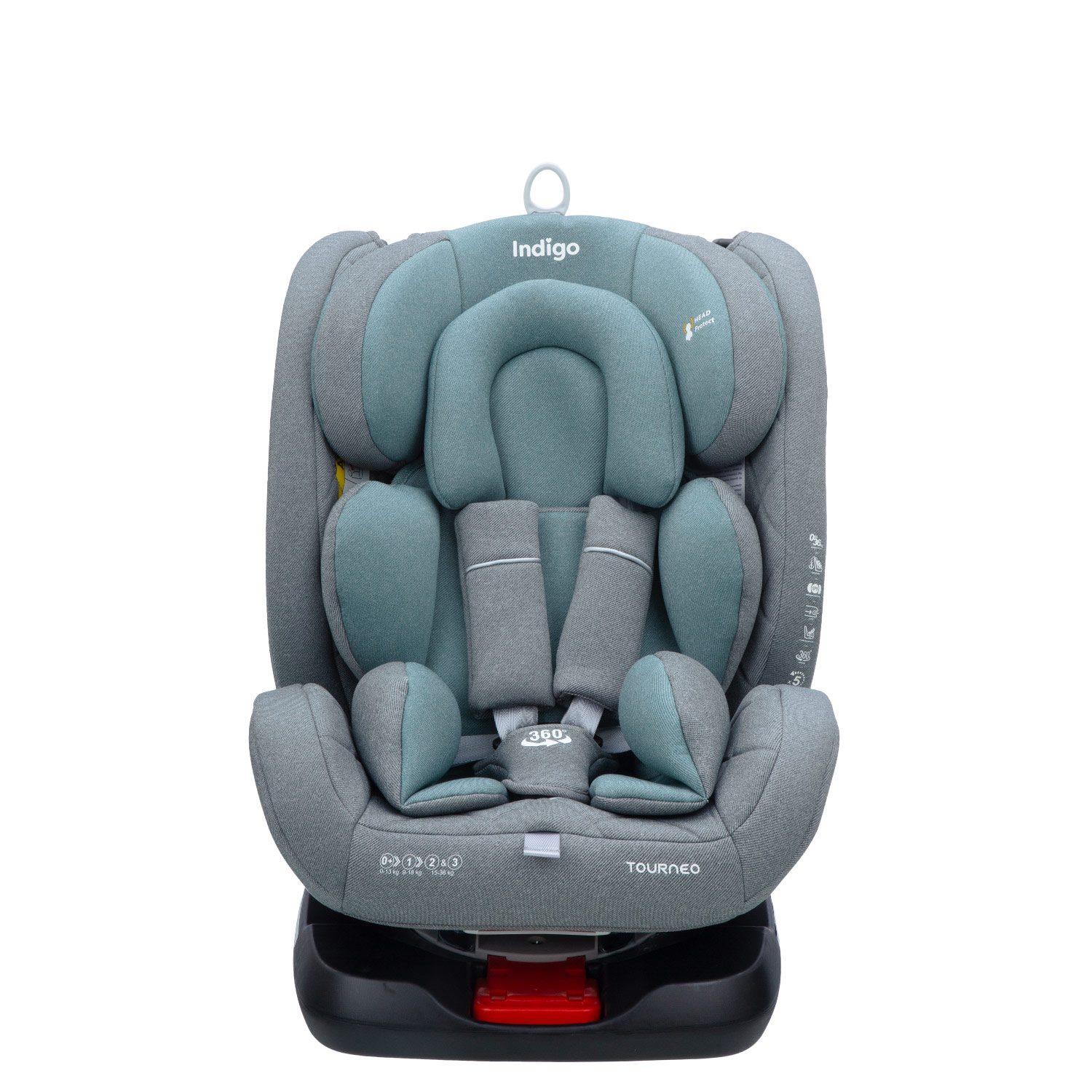 Автокресло Indigo Tourneo Isofix 0+/1/2/3 (0-36 кг) серый - фото 15