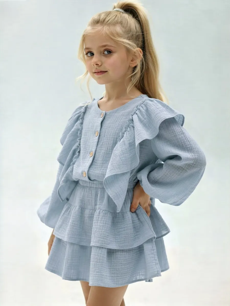 Костюм Leli dress костюм_муслин_с_юбкой_голубой - фото 2