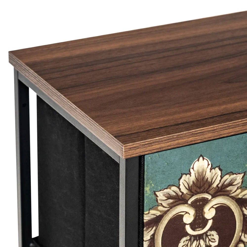 Комод Leset Лунет 9 ящиков Каркас Черный ящики Мульти зеленый - фото 6