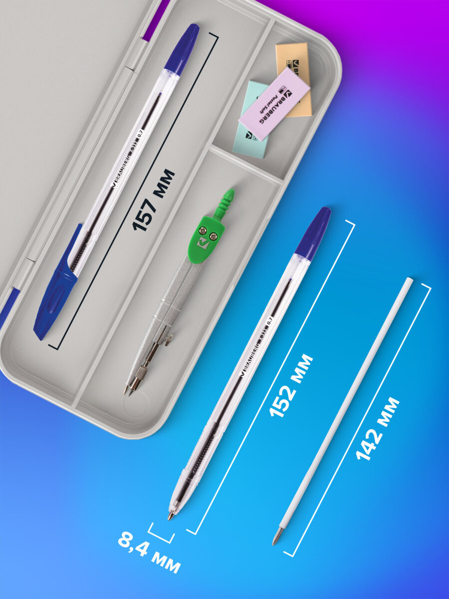 Ручка шариковая Brauberg 4 шт. - фото 3