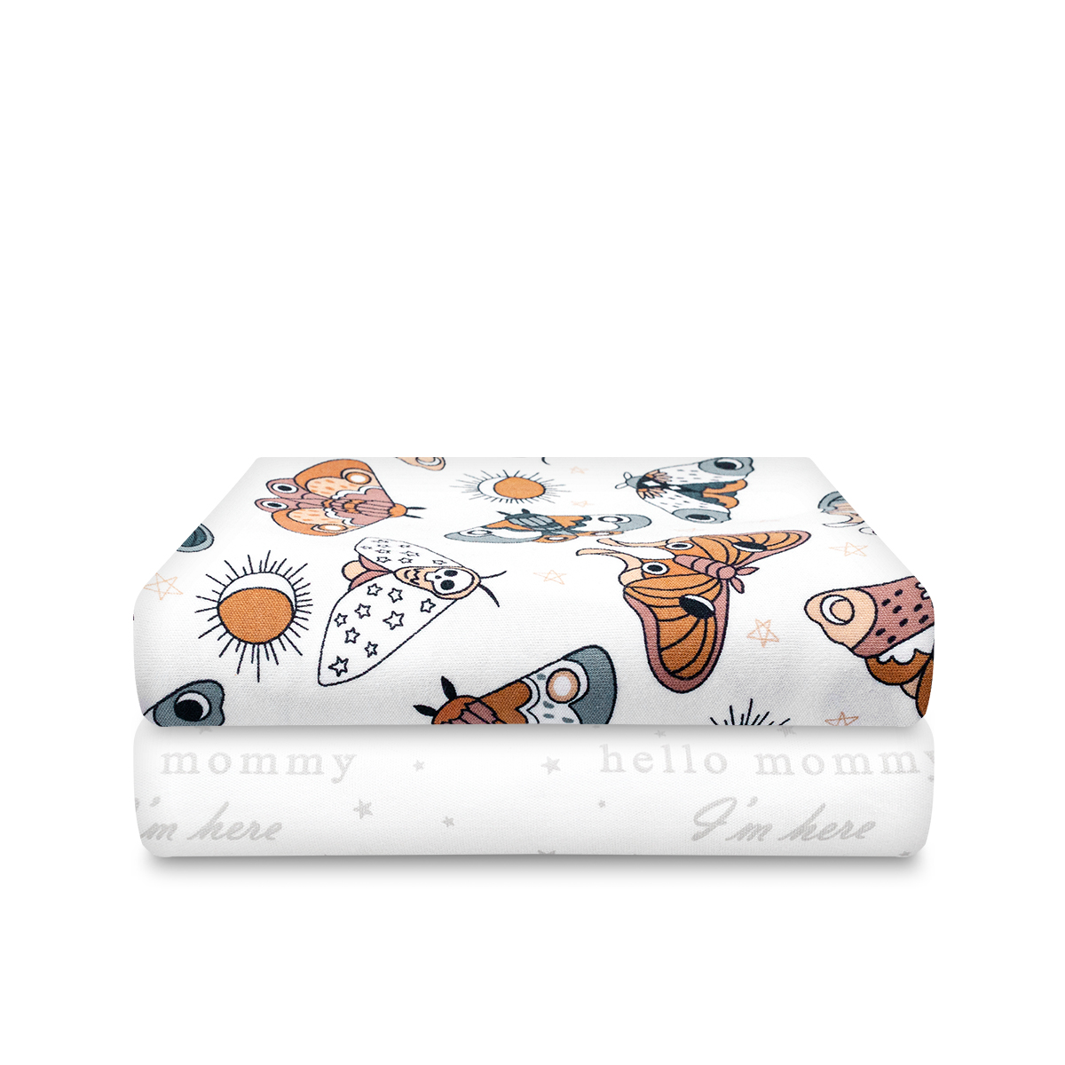 Пелёнка Mjolk Бабочки-Hello Mommy трикотаж 85х120 см 2 шт. - фото 1