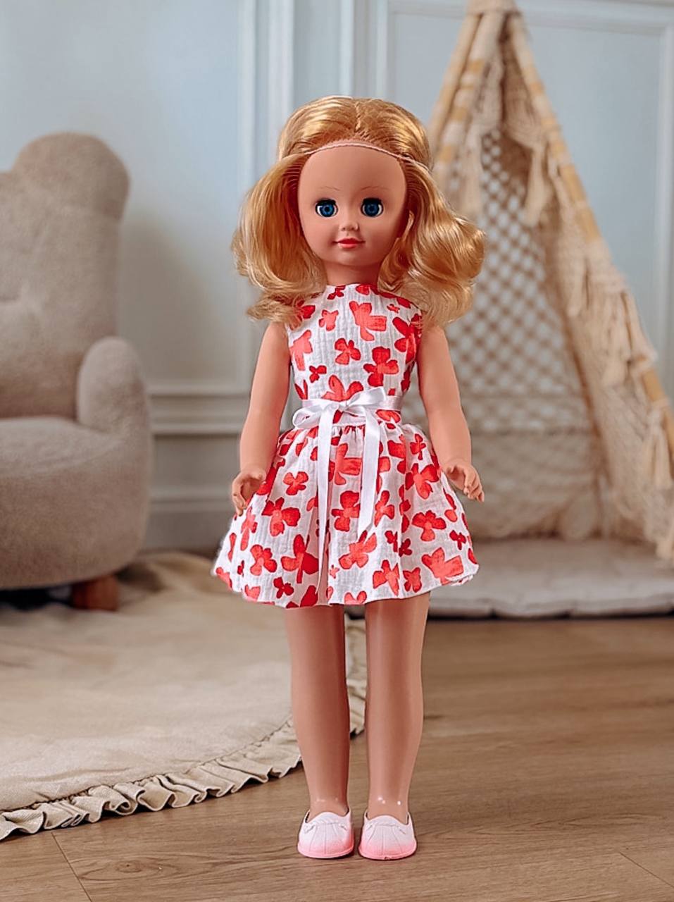 Кукла большая (ростовая) СТРАНА КУКОЛ говорящая в платье высота 60 см 24-18.3 - фото 18