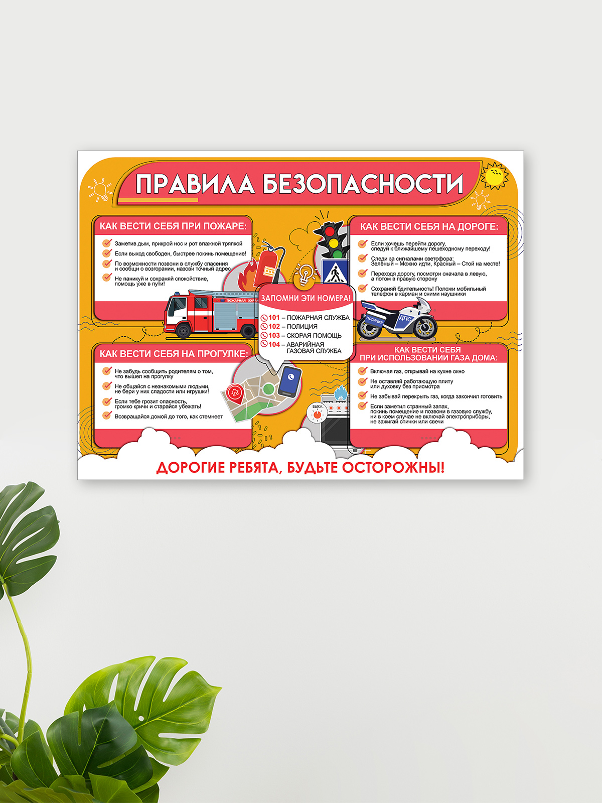 Плакат HAPPY правила безопасности оформление класса - фото 4