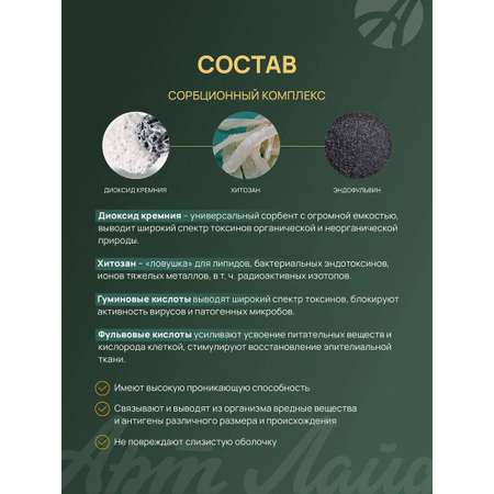БАД Арт Лайф Сорбиотик, Сорбент. Детокс. Похудение, 250 грамм