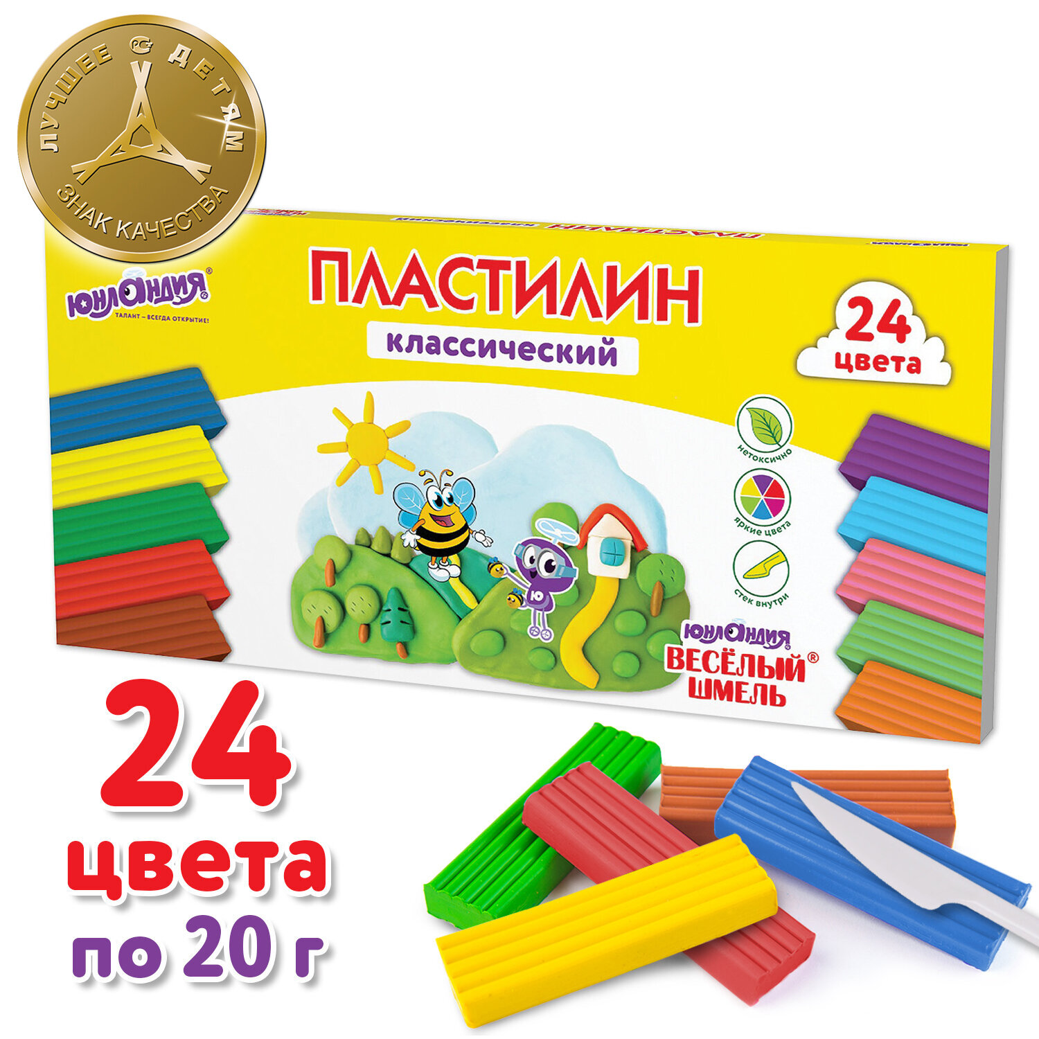 Пластилин Юнландия 24 цв. - фото 5
