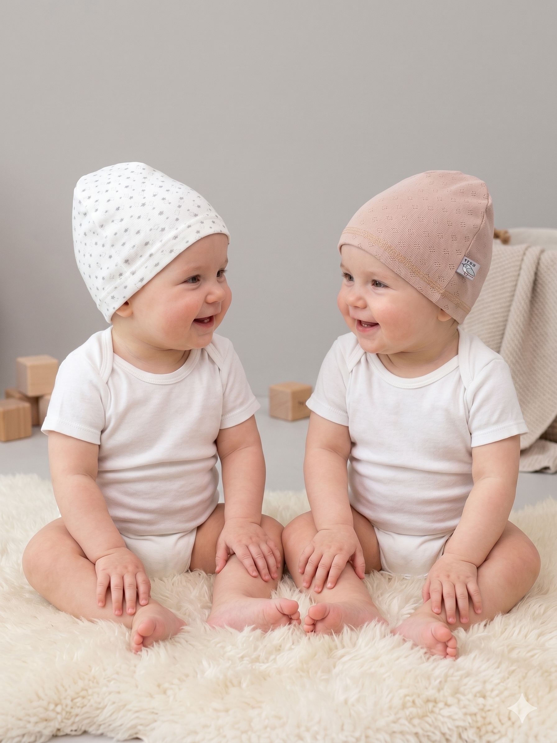 Изображение товара Комплект из 2 шапочек для новорожденных из 100% хлопка ТРИЯ 42