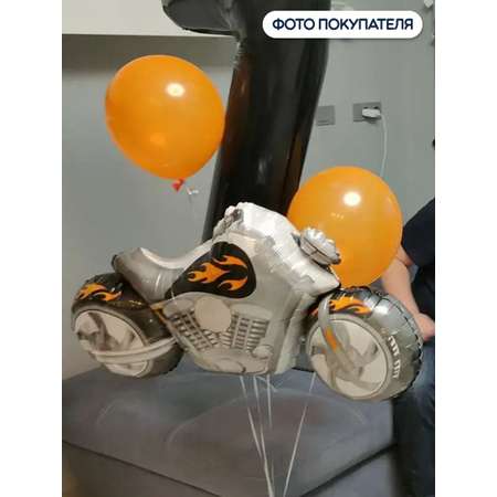 Воздушный шар Flexmetal фигура Мотоцикл черный 122 см