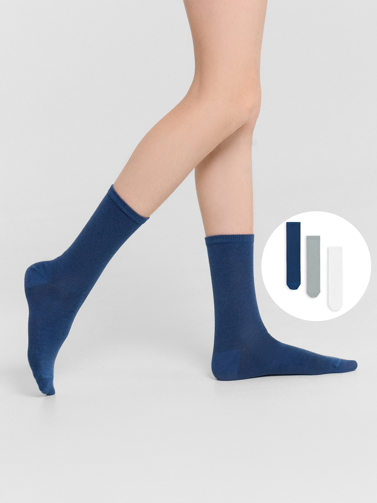 Носки 3 пары Mark Formelle (Марк Формэль) 430A-1407/джинсовый /св.оливка /белый/ - фото 1