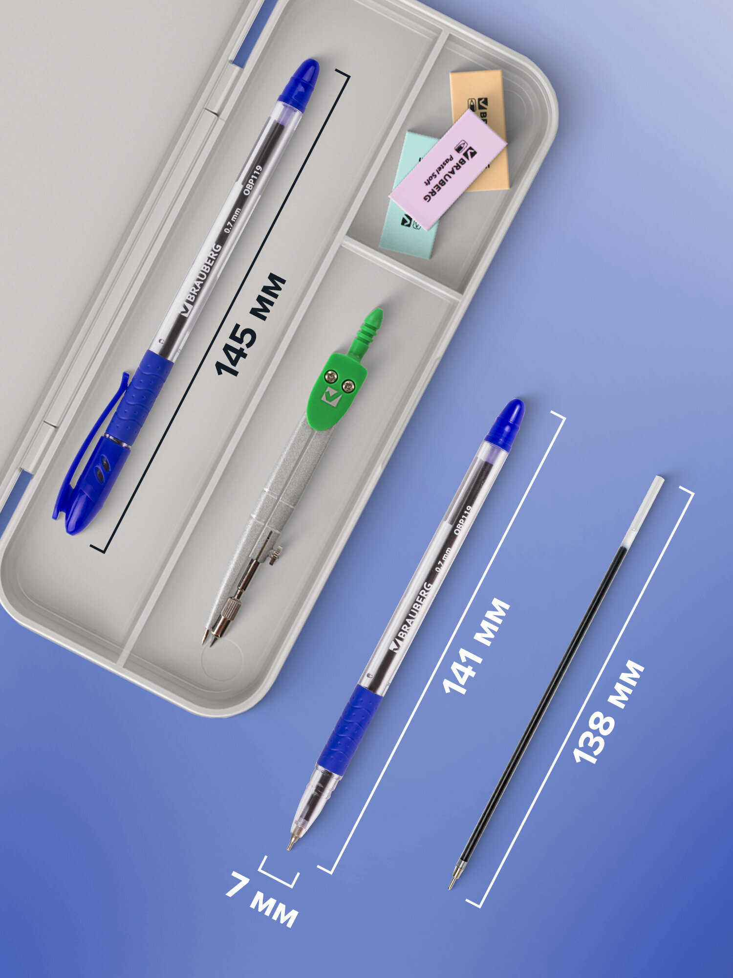 Ручка шариковая Brauberg 12 шт. - фото 4