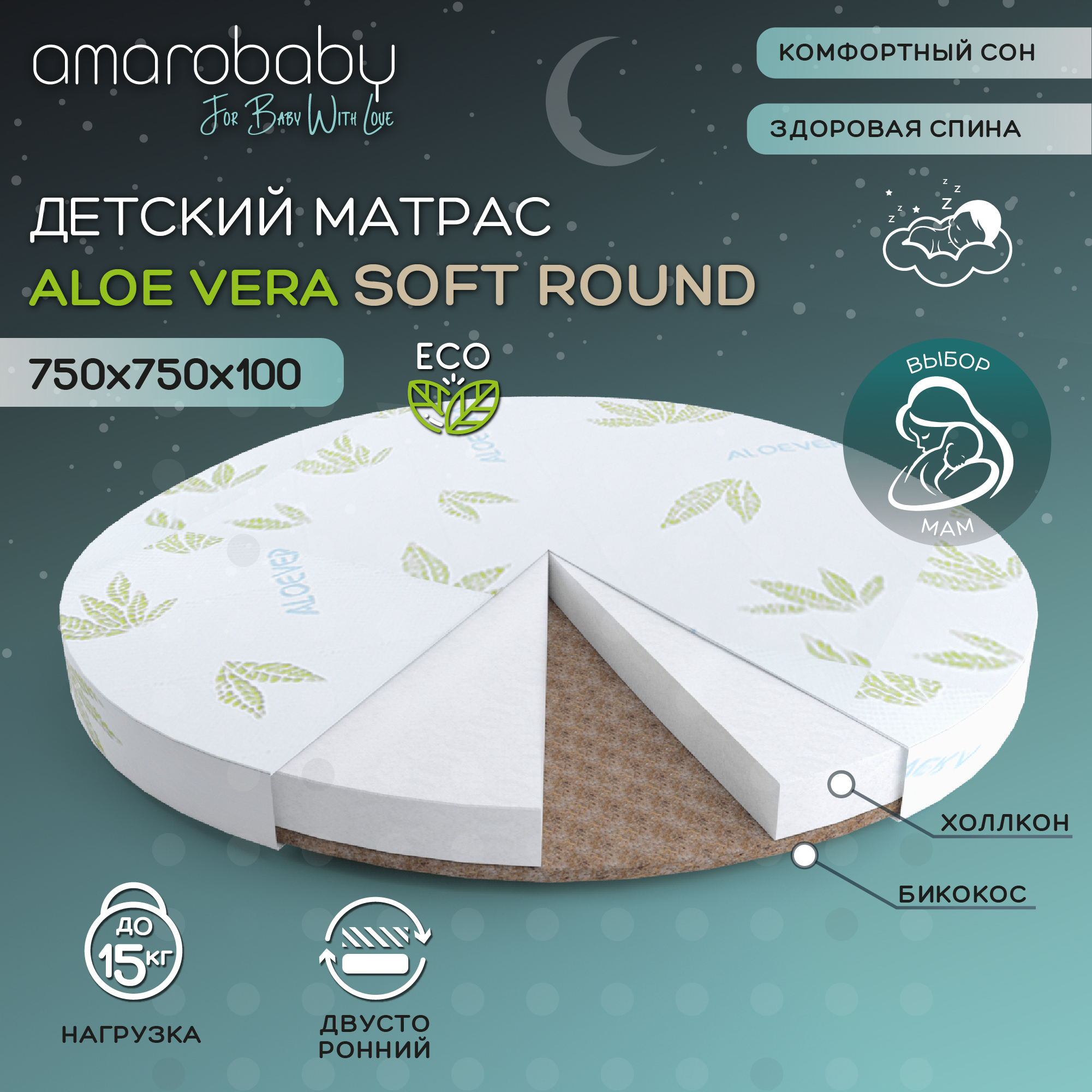 Матрас LUNATOWN Aloe Vera Soft Round - фото 2