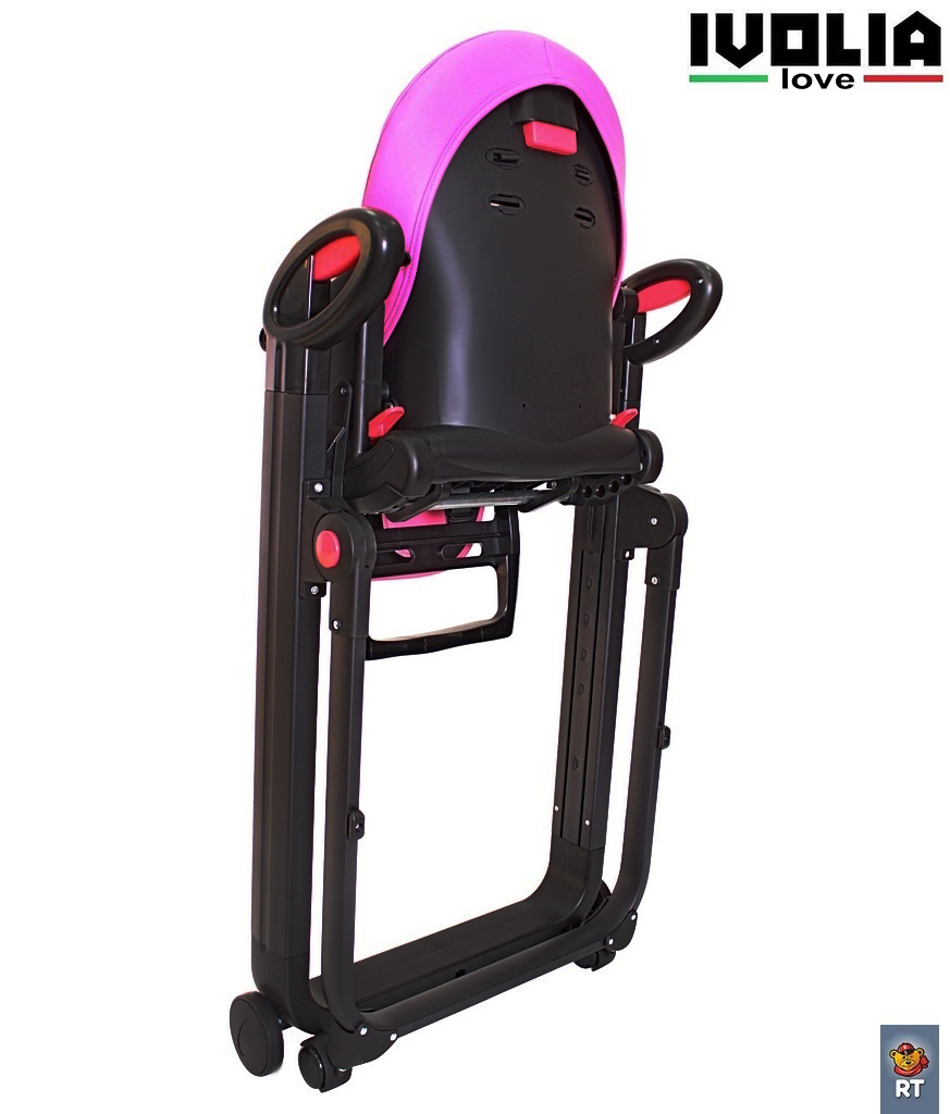 Стульчик для кормления Ivolia LOVE 02 4 колеса pink трансформер - фото 13