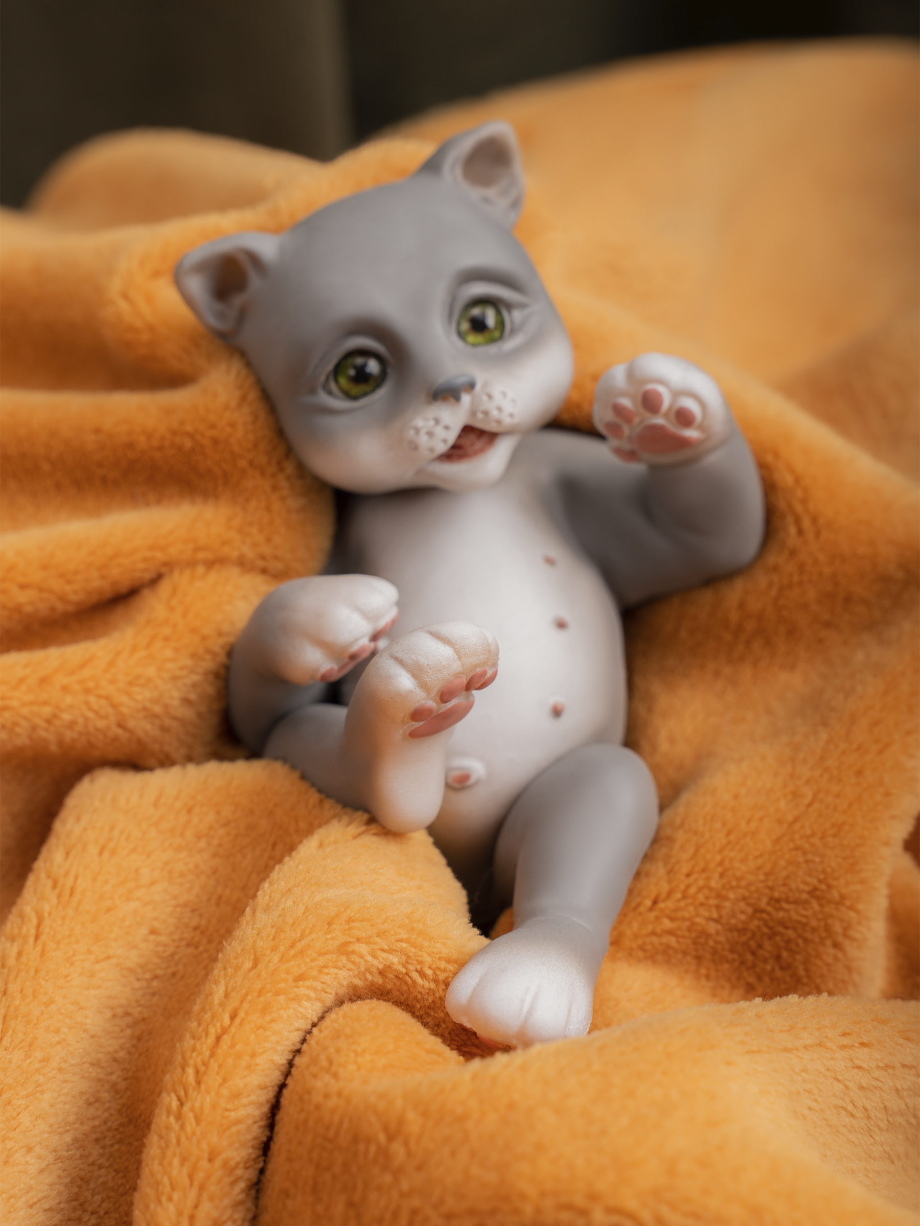 Кукла мини Magic Manufactory Magic Pets Кот реборн серый высота 19 см 4631175965861 - фото 23