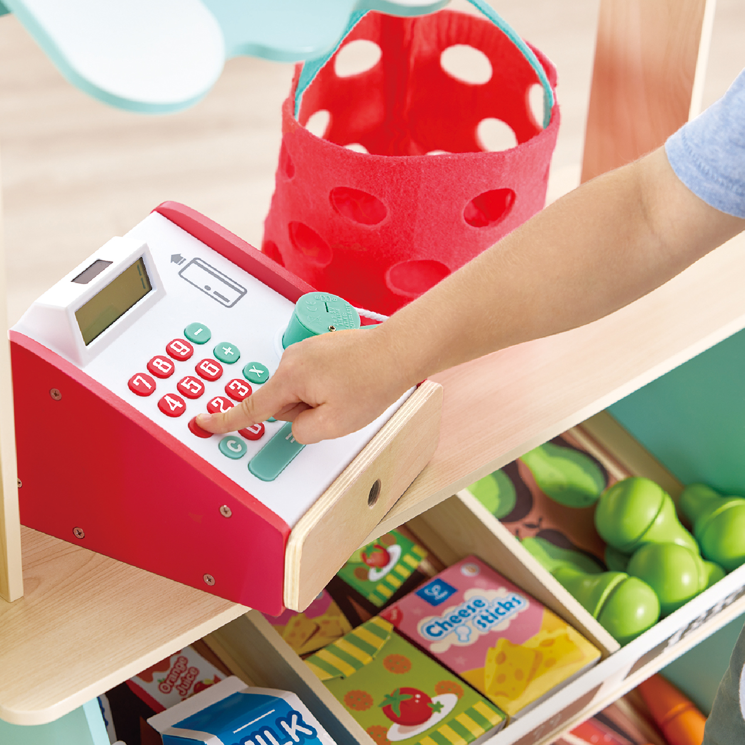 Игровой набор Hape продукты, прилавок, касса - фото 7