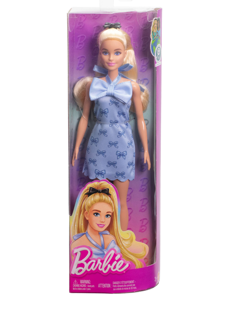 Кукла модельная Barbie Fashionistas Игра с модой в голубом платье высота 29 см HYT93 - фото 3
