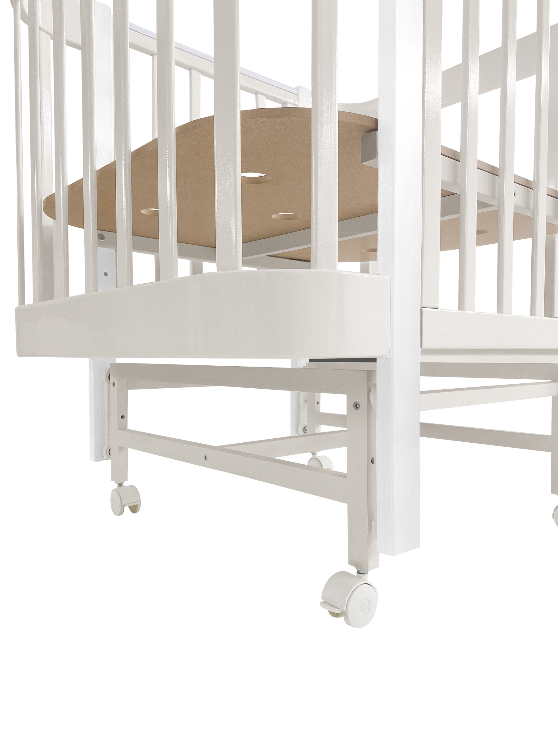 Детская кроватка Ingo Italiano Baby IN-06 4 в 1 кашемир белый, продольный маятник - фото 11