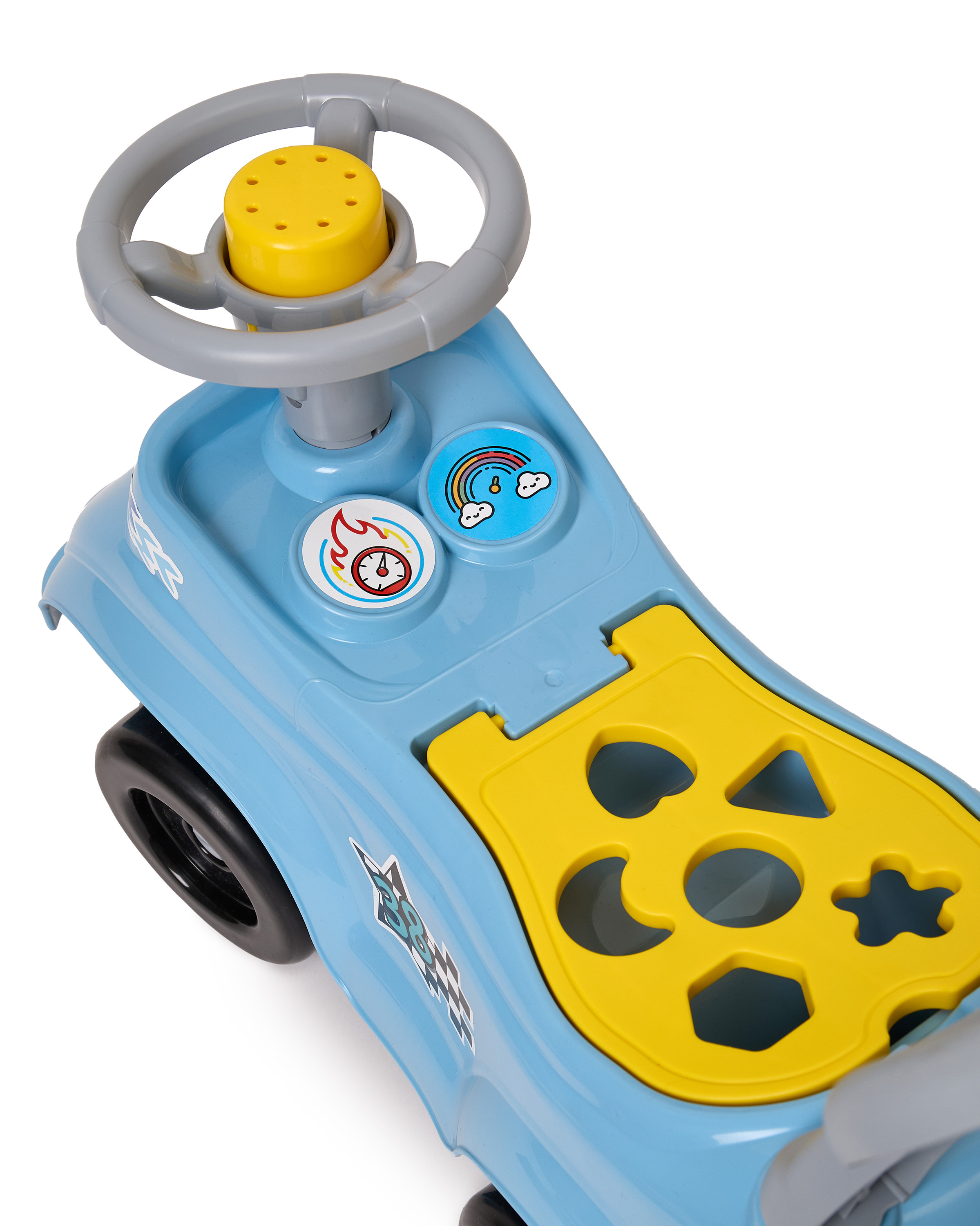 Каталка Zebratoys Моя первая с ручкой голубой - фото 5