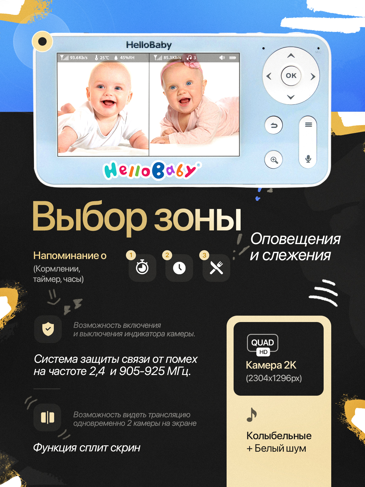 Видеоняня Hello Baby HB110 - фото 4