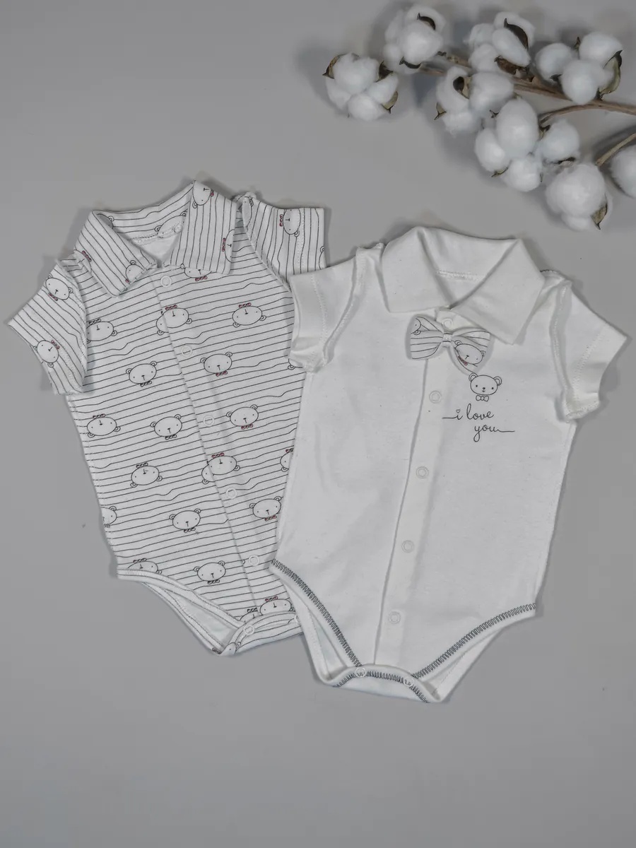 Боди 2 шт Шустрая пчелка 870002ПолоскаБантик - фото 3